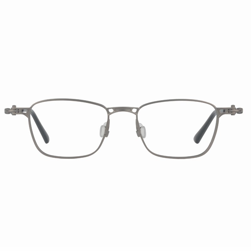 Gafas de titanio puro ultraligeras para hombre y mujer, lentes Retro para miopía, cara grande, cuadradas, antirradiación, decoloración, montura: Gun Grey