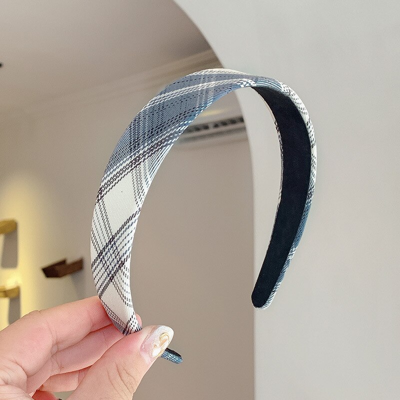 Vintage cuadros cintas encuentro aro del pelo de las mujeres Tiara para la cabeza banda diadema accesorios coreano dulce diadema: 6