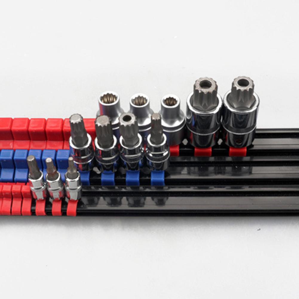 6PCS/set Socket Rack Storage 1/4" 3/8" 1/2" Divider Rail Tray Holder Brackets Shelf Stand Tool Organizer Socket Wrench Storage