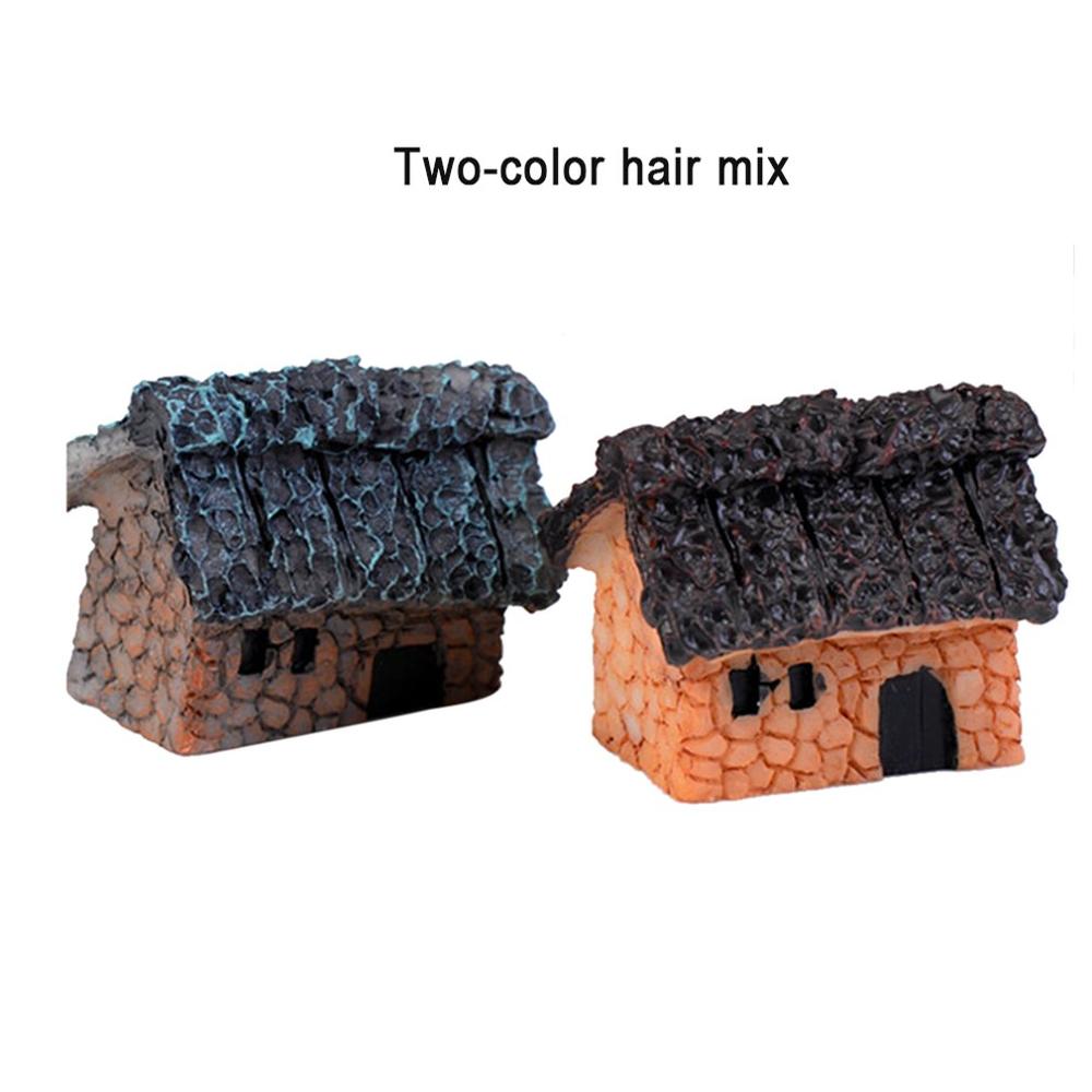 Musgo micro paisagem decoração casa de campo de palha miniatura resina decorativa pequena casa artesanato criativo: Marfim