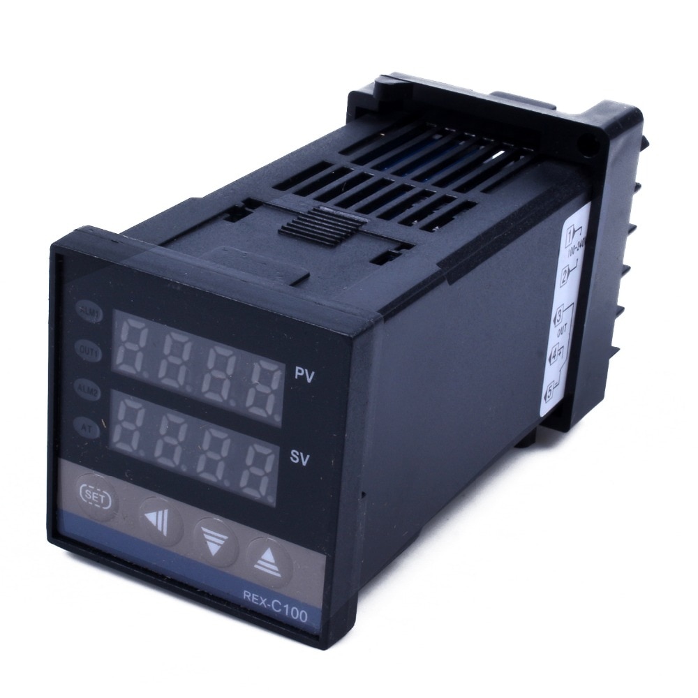 Digital 220V PID REX-C100 Temperature Controller + max.40A SSR + K Thermocouple PID Controller Set + Heat Sink
