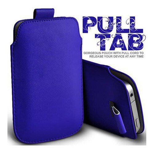 PU Leather Pull Tab Sleeve Pouch For LG K9 / K8 /Aristo2 X210/Zone 4/X2 Phone Cases Bag Universal Full Protection Pouch: DarkBlue