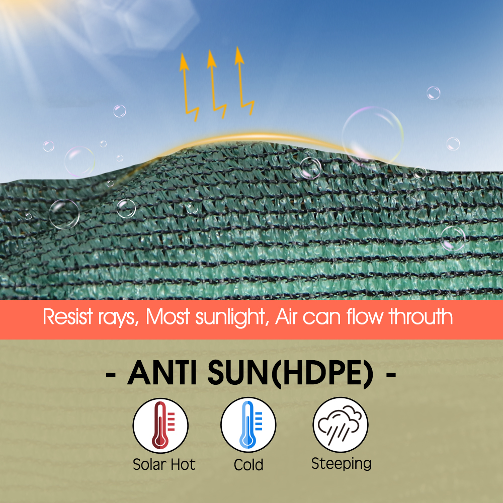 95% Anti-UV HDPE Dark Green Garden Shade Cloth Shade Fabric Cloth for Privacy Netting Sun Shading Sail Fence Sails Balcony Fence