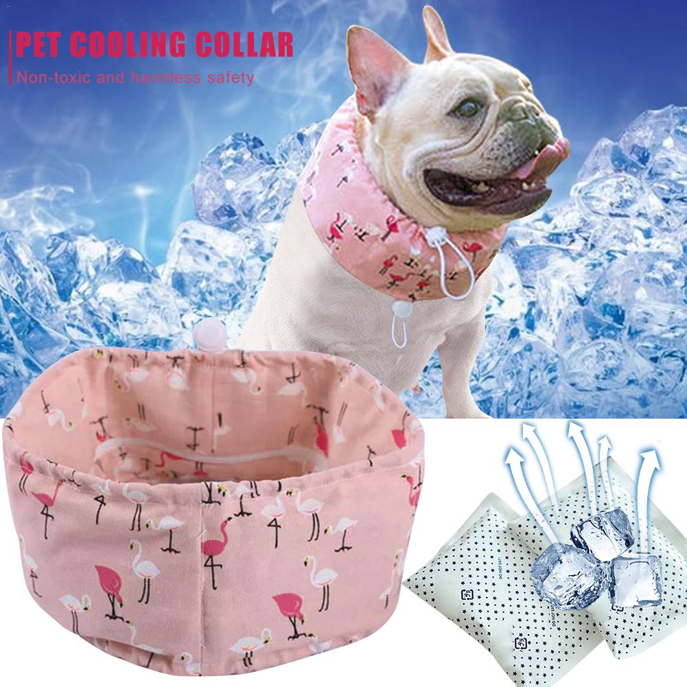 Verstelbare Huisdier Koeling Bib Hond Handdoek Ice Sjaal Chill Bandana Halsband Voor Zomer Koele Comfortabele Stof Met Ice Pack