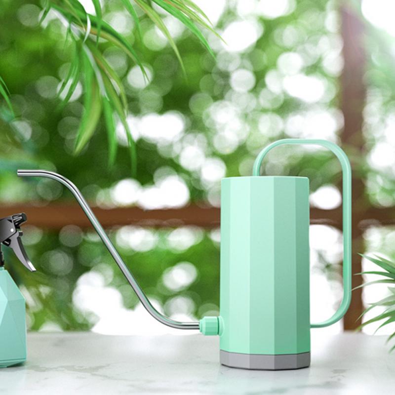 Regadera cilíndrica de 1,2 L para flores de bonsái, herramienta de riego para plantas con mango de boca larga, herramientas de jardinería