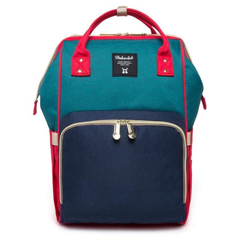 Dokoclub Baby Windel Tasche Große Kapazität Windel Tasche Reise Rucksack Mumie Pflege Taschen Multifunktionale Mutterschaft Tasche für Mutter: Blau Grün