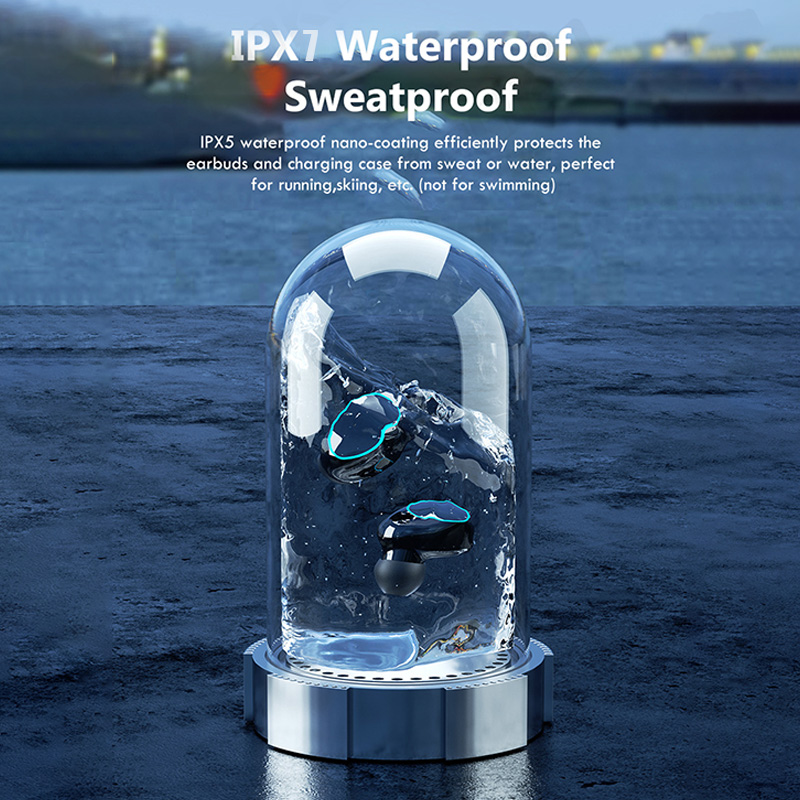 Ws Bluetooth 5.1 Koptelefoon 3500Mah Opladen Doos Draadloze Stereo Hoofdtelefoon Sport Waterdichte Oordopjes Headsets Met Microfoon