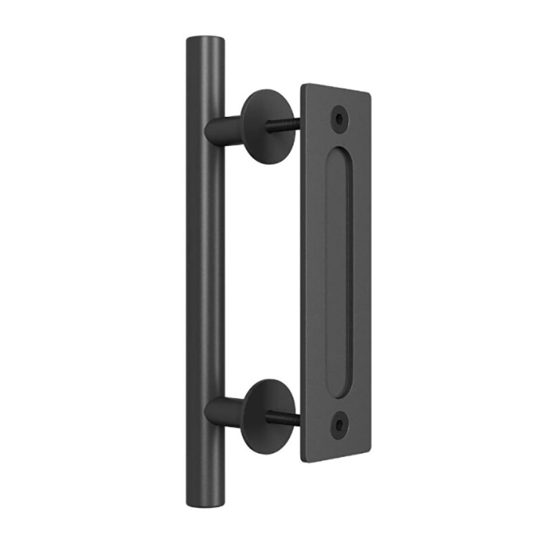 Barn Door Black Double-sided Sliding Door Sliding Door Round Dark Glas Hand Modern Minimalist Cabinet Handle Door Handle: Default Title