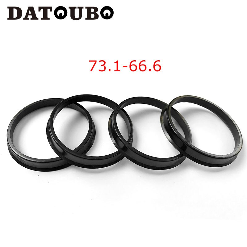 Datoubo 4 Stks/partijen, Zwart Plastic Materiaal Auto Wiel 73.1Mm-66.6Mm Hub Centric Ringen, auto Accessoires. Retail Prijs.