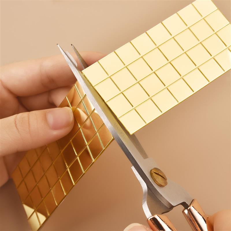 3D Self-Adhesive Real Glass Craft Mini Square Mirrors Mosaic Tiles Stickers Bathroom DIY Handmade Craft Home Decoration Making