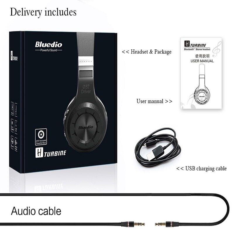 Bluedio HT-auriculares, inalámbricos por Bluetooth V5.0, cómodos auriculares estéreo con micrófono para llamadas y música