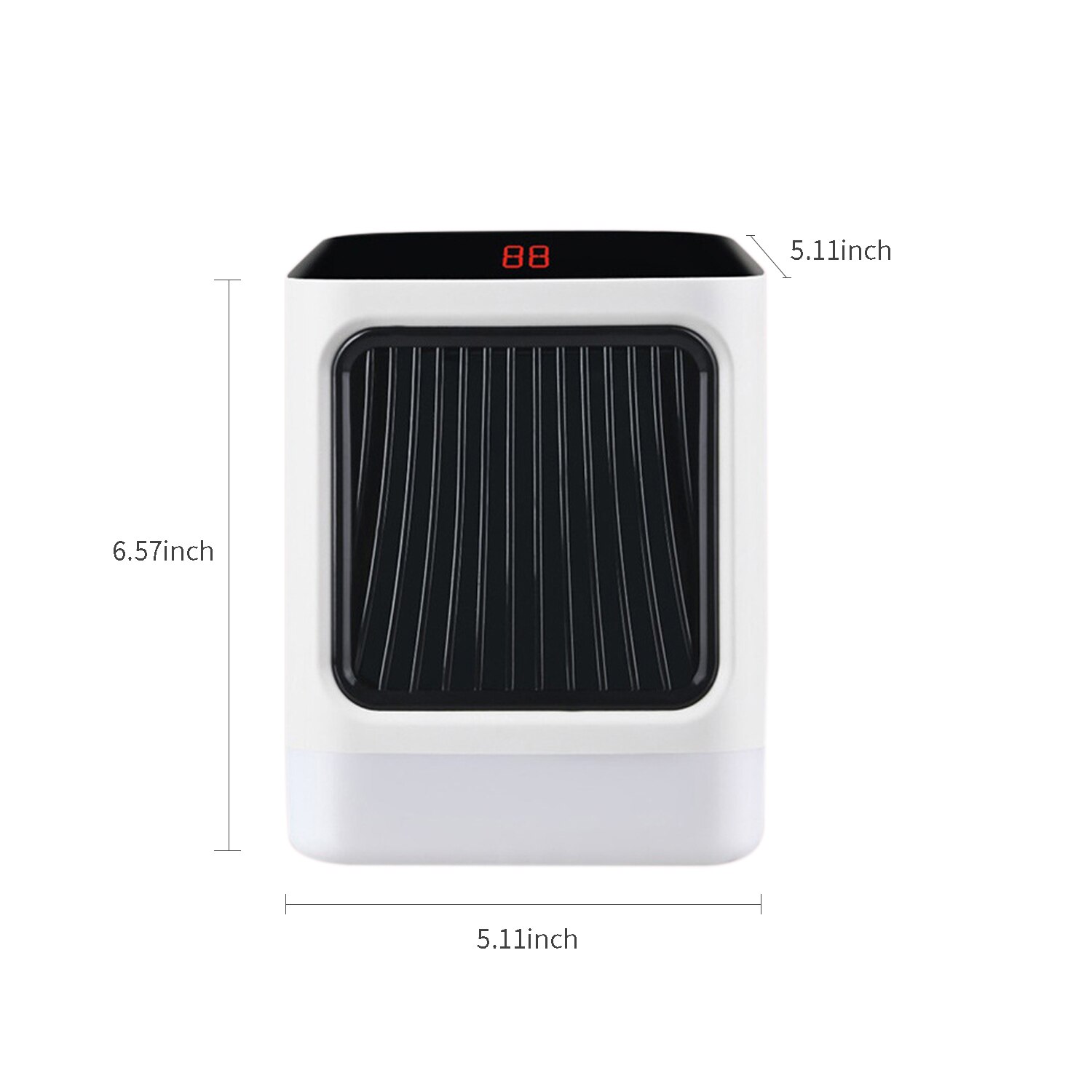 Electric Space Heater Fan with Timer Light LCD Display Heater Safe Quiet Handle Mini Space Heater Fan for Room Desk Indoor Use