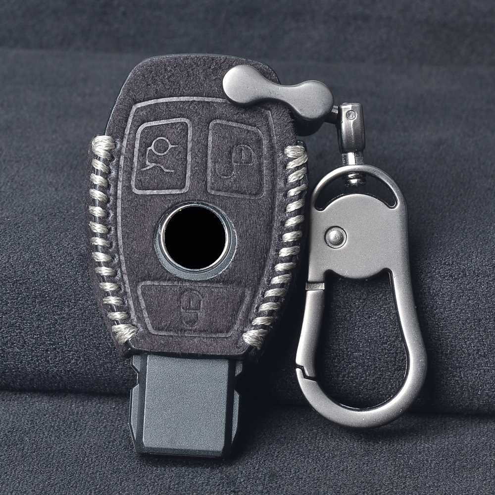 etui na kluczyk samochodowy klucz pokrywa robić Mercedes Benz A B C Class W203 W211 W204 CLS CLK 2017 E Class W213 2018 S class CLA SLK AMG brelok robić kluczy: FIOLETOWY