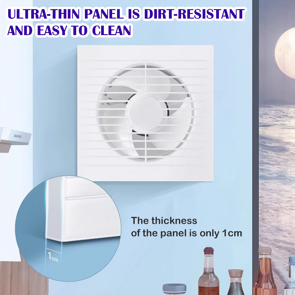 220V 4" Electric Exhaust Fan Wall Mounted Vent Fan Silence Ventilating Strong Exhaust Extractor Fan for Bathroom Toilet Kitchen