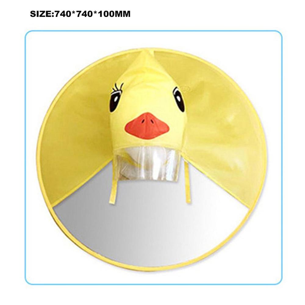 Cute Duck Kids Raincoat Windproof Poncho Transparent Rain Cover For Boys Girls Kindergarten Shool Students Baby Raincoat Jacket: L