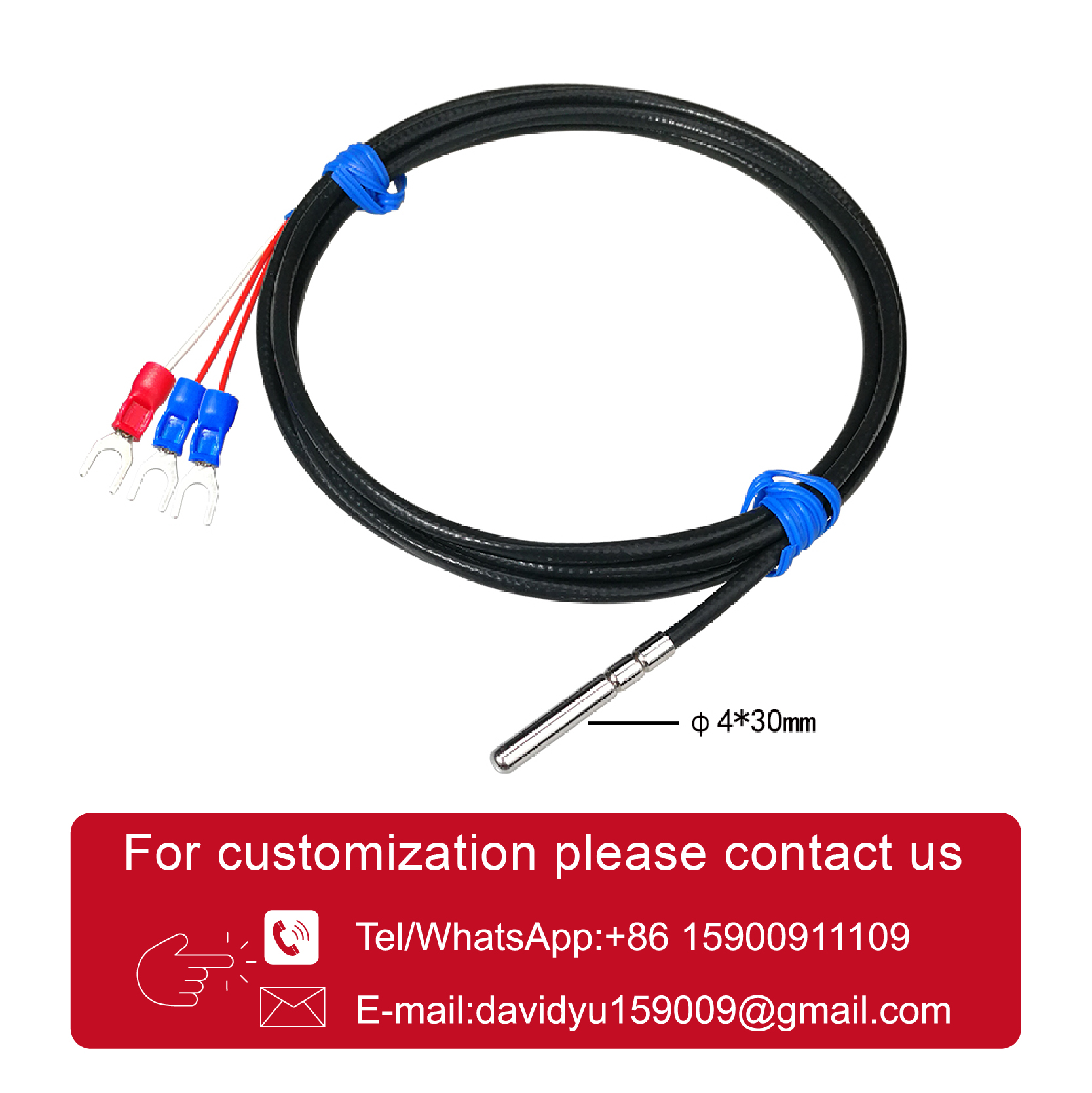 Low Temperature Sensor Cryogenic Probe Sub-Zero Monitoring Device Ultralow Freezing Point Temperature Sensor for Industrial Use: Pink