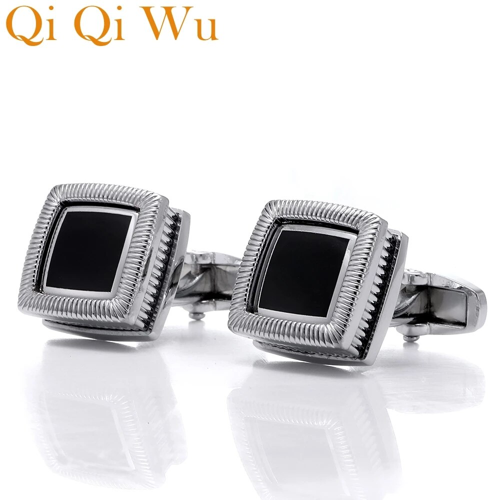 Gemelos para camisa de traje para hombre, gemelos para camisa de traje negro con botones de enlaces, para negocios y bodas, de joyería: D