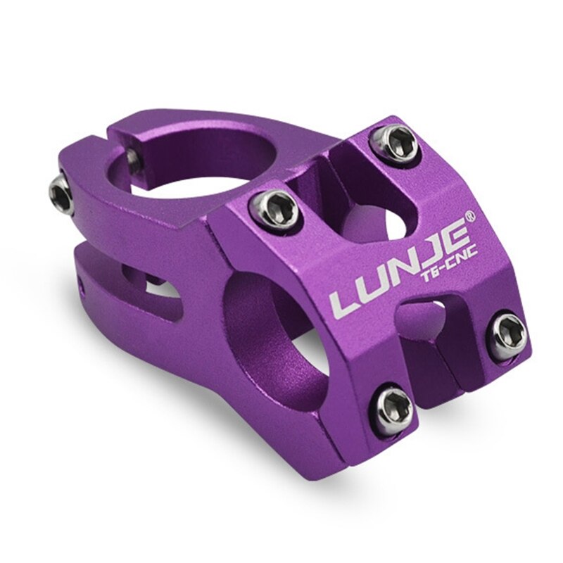 Vástago de manillar de bicicleta de aleación de aluminio, varillas de 35mm, elevador fijo, potencia corta, 25,4mm: Morado