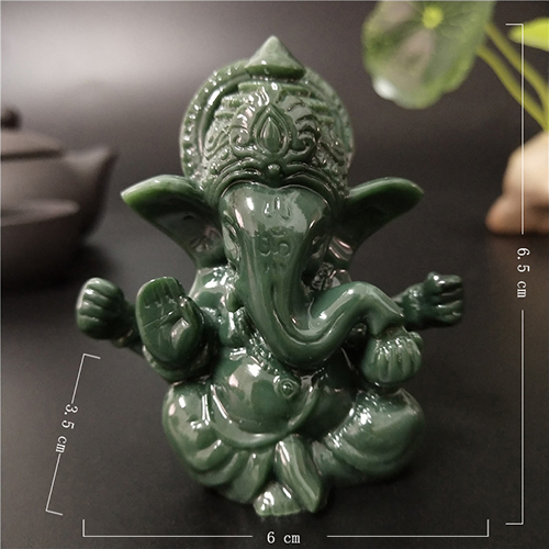 lord ganesha statue buddha elefant gud skulpturer figurer håndlaget håndverk hjem hage blomsterpotte buddha dekorasjon statuer: Grønn 2