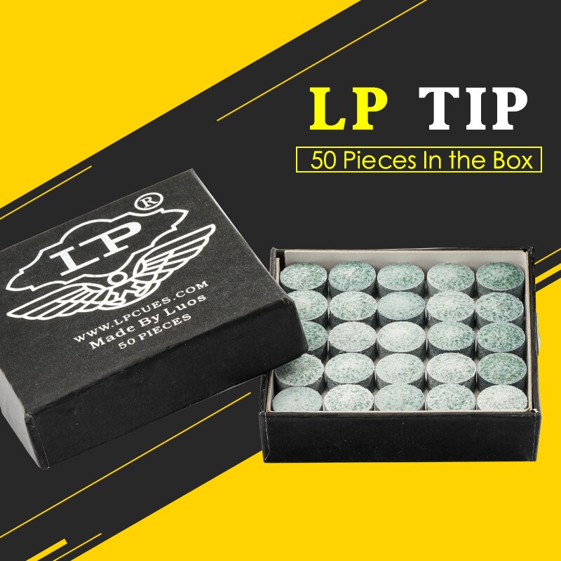 Lp snooker cue tip 10.5mm 50 pçs pontas de bilhar preto oito fontes de bilhar acessórios de bilhar ponta
