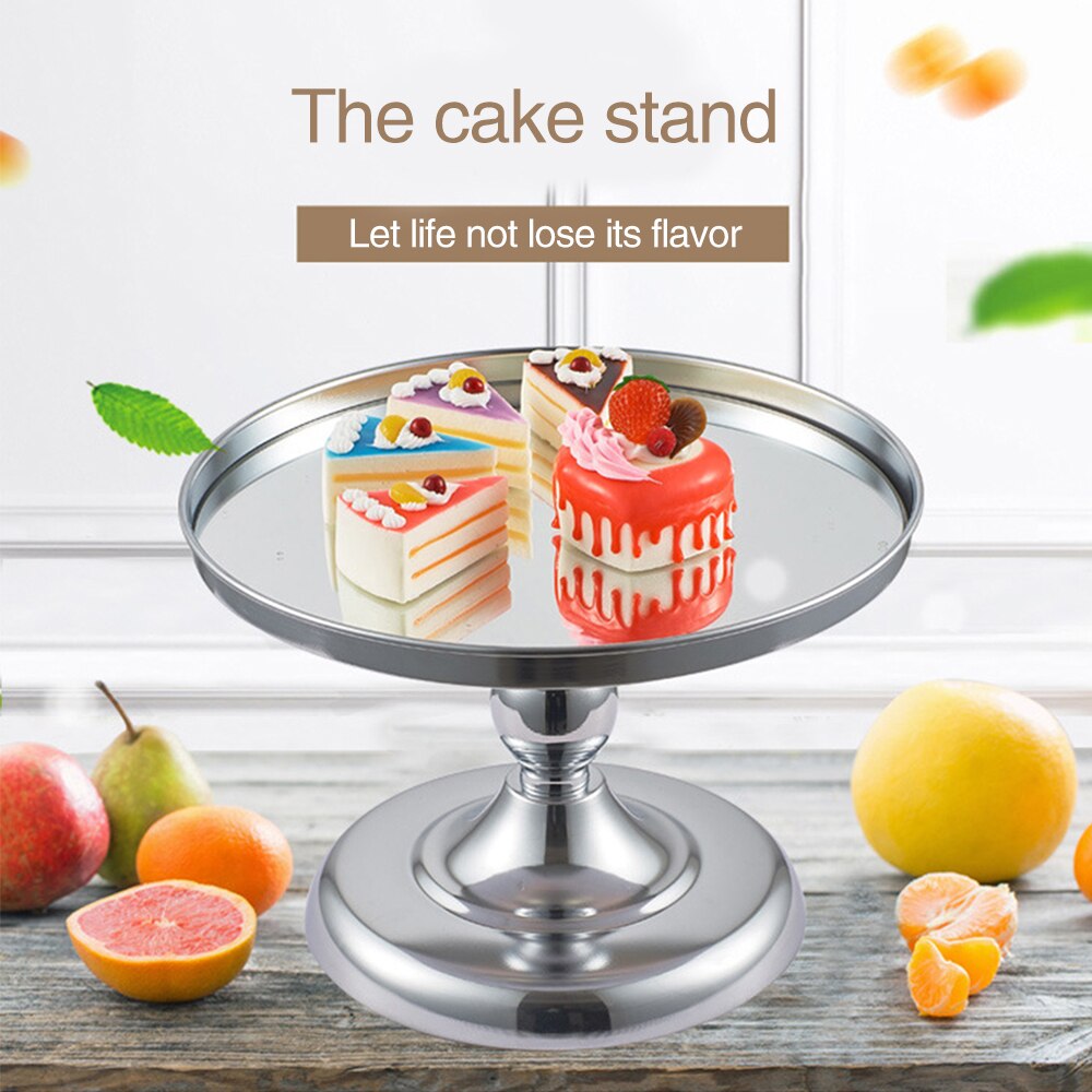 Cake Stand Afternoon Tea Wedding Plates Party Tableware Stainless Steel Tray Display Rack Cake Dessert Decorating Party Supplies