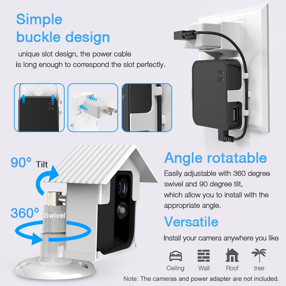 Wall Mount Bracket Kit for Blink XT Camera Weatherproof 360 Degree Protective Adjustable Anti Glare UV Camera Security System