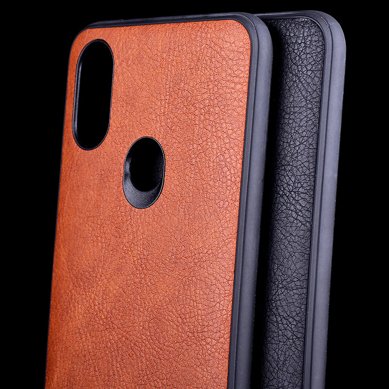 Case Voor Xiao Mi Mi A2 Lite Vintage Lederen Litchi Skin Soft Tpu Cove Met Siliconen Cover Coque Capa