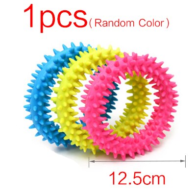 Kleurrijke Pet Dog Speelgoed Rubber Interactive Chew Speelgoed Voor Hond Tanden Training Speelgoed Met Doorn Hond Beet Bestendig Molaire Huisdier product: 1pcs Style 5