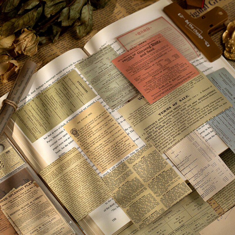 Material de periódico Vintage, papel, organizador de diario, álbumes de recortes, papel de fondo decorativo DIY para manualidades