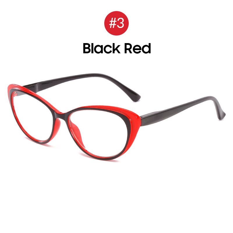 VIVIBEE Cat Eye Vrouwen Leesbril + 150 Black Cateye Lenzenvloeistof Frame + 2 + 3 Mannen Brille- 2 dames Eyewear 0.25: +200 / 3 Black Red
