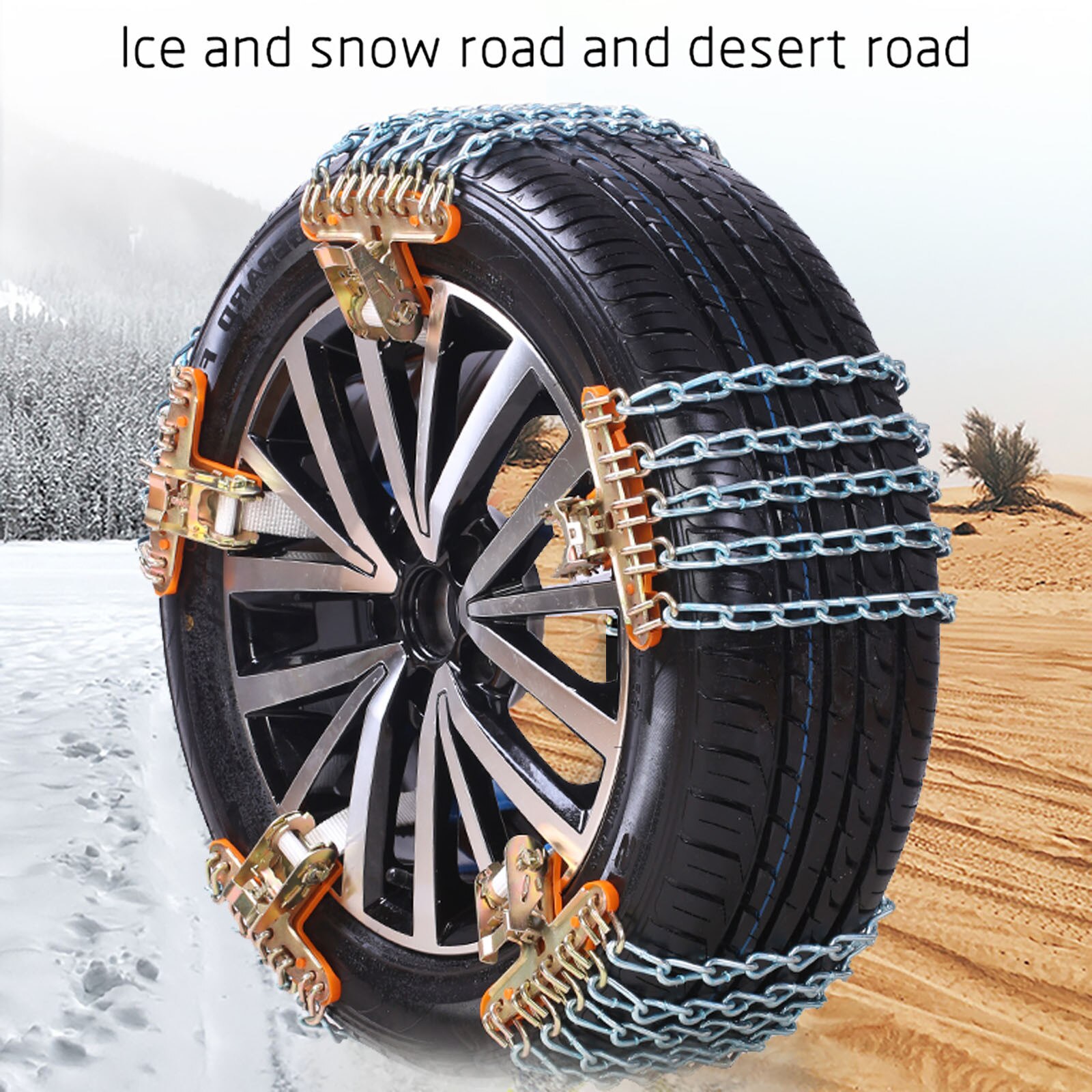 Auton renkaiden lumiketjut lumi tieliikenneturvallisuus säädettävä luistonesto kaksoisnapsautuvan pyörän rengasketjut