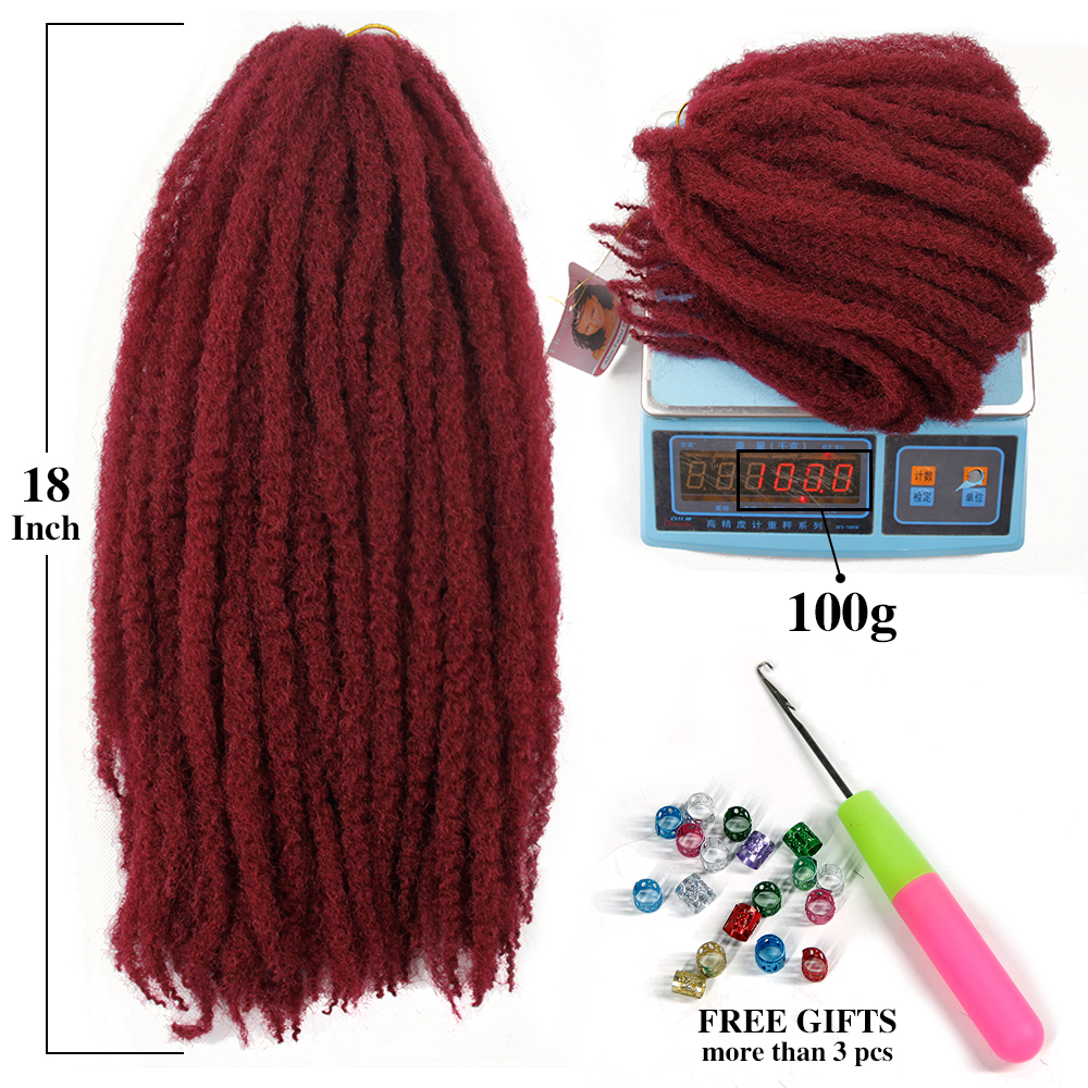 Marley fletninger hæklet ombre afro kinky twist hår syntetisk fletning hår hæklet fletninger hair extensions