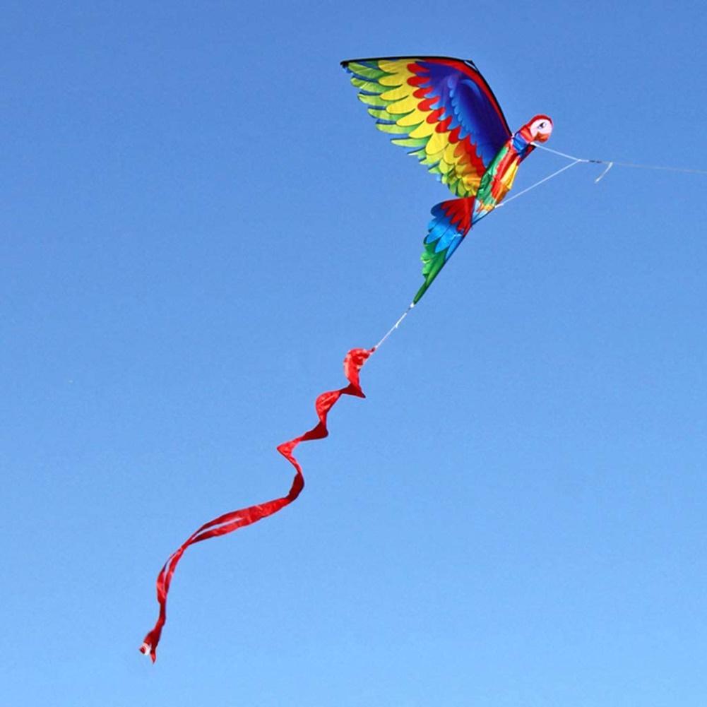 Kids Realistic Big 3D Parrot Kite Flying Game Outdoor Sport Toy with 100m Line for Children Kids