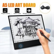 Digital Tablet A5 LED Light Box Tracing Board With scale Craft Drawing Copy Pad Table Stencil Display Electronics Writing Table