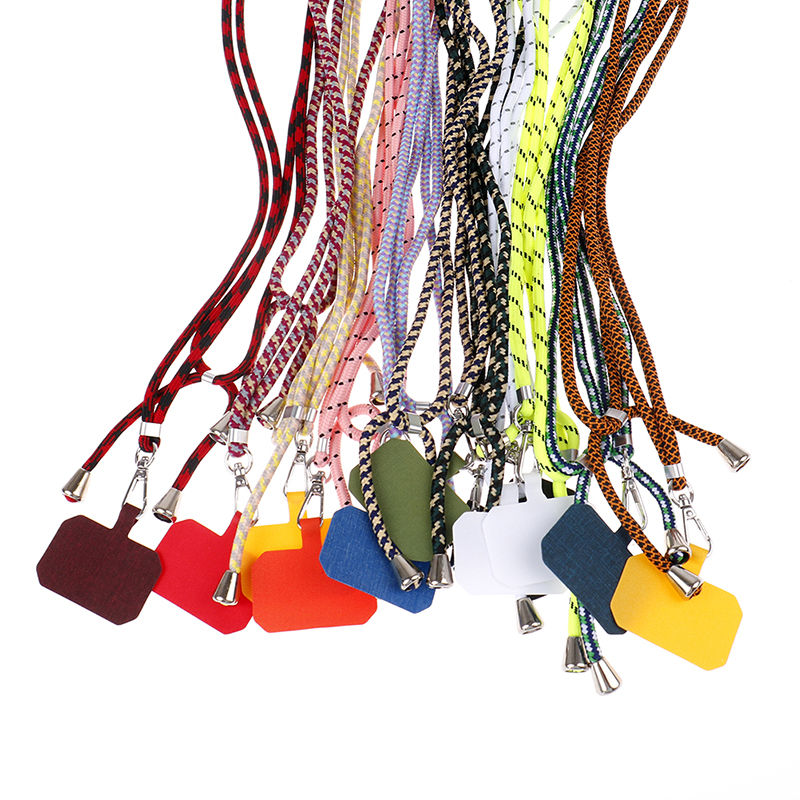Cordones de teléfono con parche cruzado a la , correa de cuerda para el cuello, tarjeta fija antipérdida de seguridad, se adapta a todos los teléfonos móviles