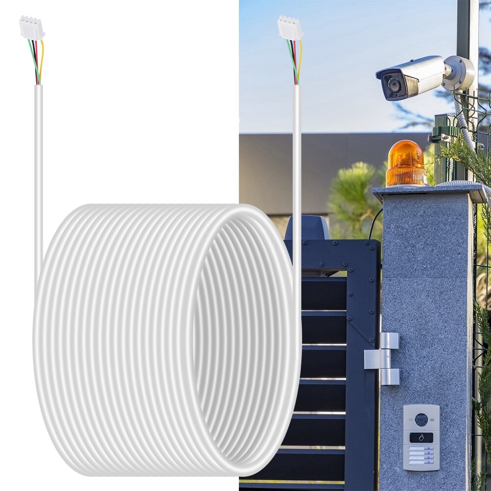 ANPWOO 4-Core Copper 20m Round Flexible Copper Cable For Video Door Phone Intercom System