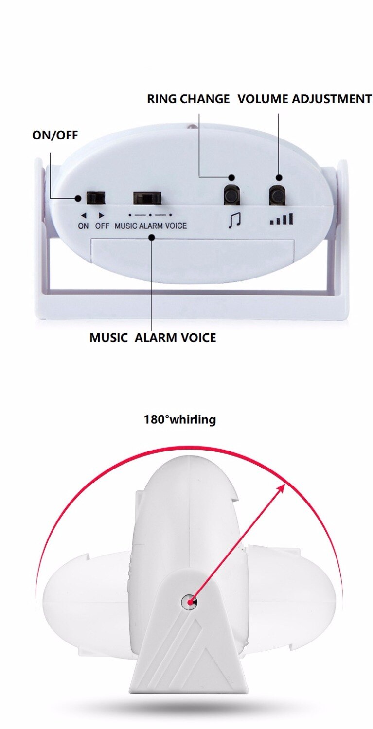 Darho Rechargeable Wireless Visitor Customer Ding-Dong Door Chime Entry Alert Entrance Alarm Greeting Warning Doorbell