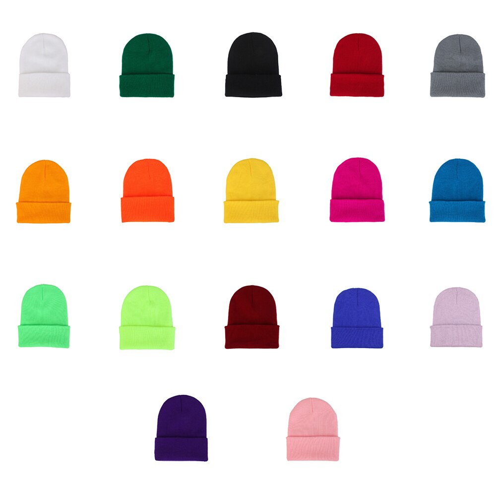 Wollen muts herfst winter unisex wollen muts zachte gebreide muts schedel mutsen warme effen kleur skimuts