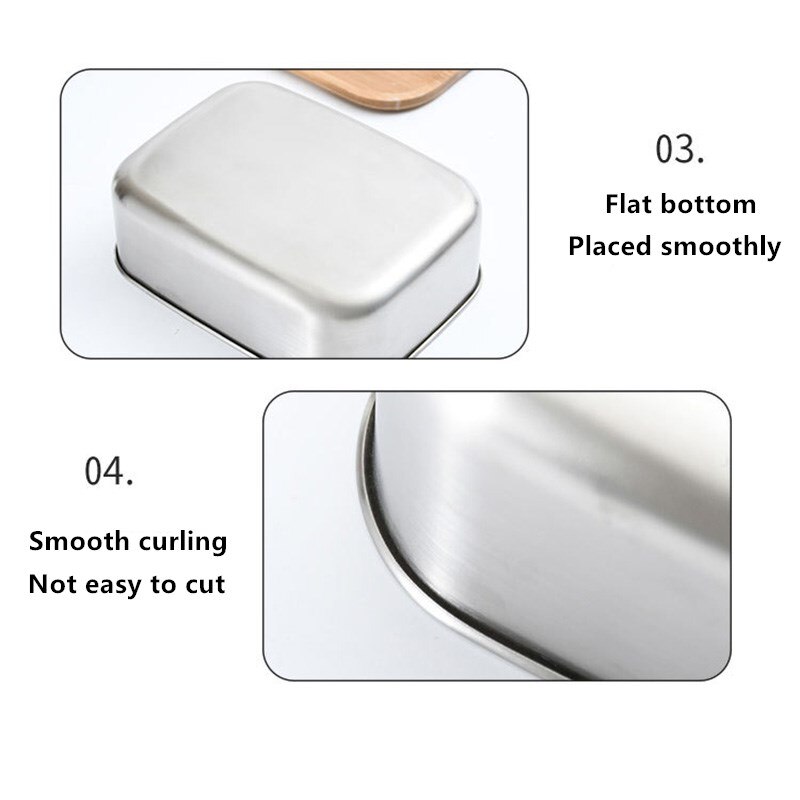 304 Stainless Steel Bamboo-wood Lid Lunch Box Packaged Food-grade Sushi Box Divided Grid Work Lunch Box Steamed Rice Seal Box