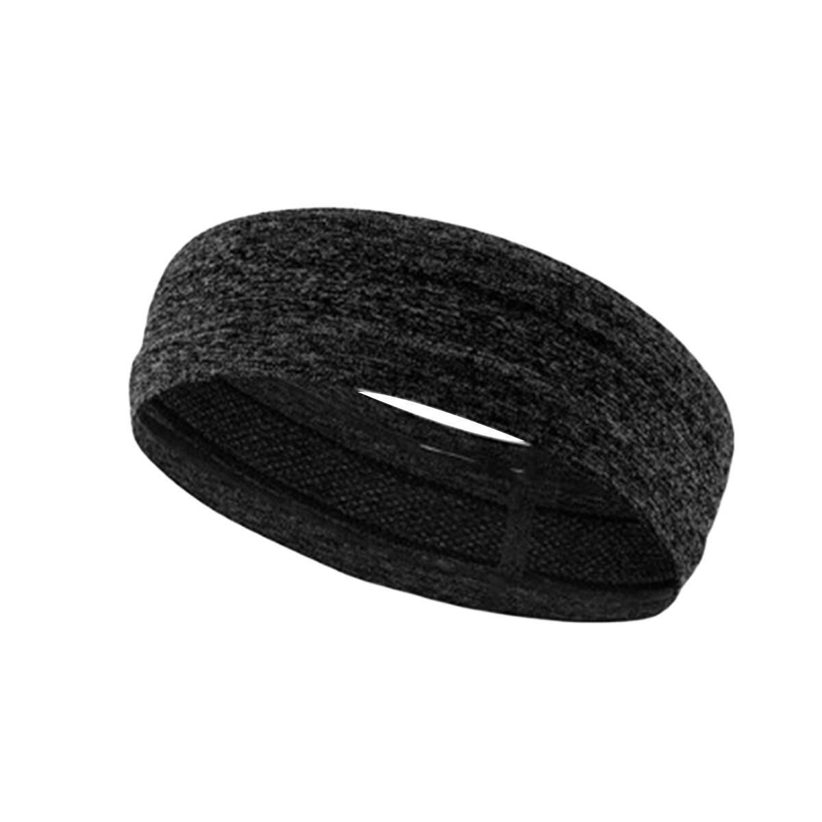 Cinta de cabeza para el sudor deportiva, banda para el sudor para ciclismo, Yoga, Fitness para hombres y mujeres, bandas para el cabello transpirables, diademas para el sudor, seguridad deportiva: Negro