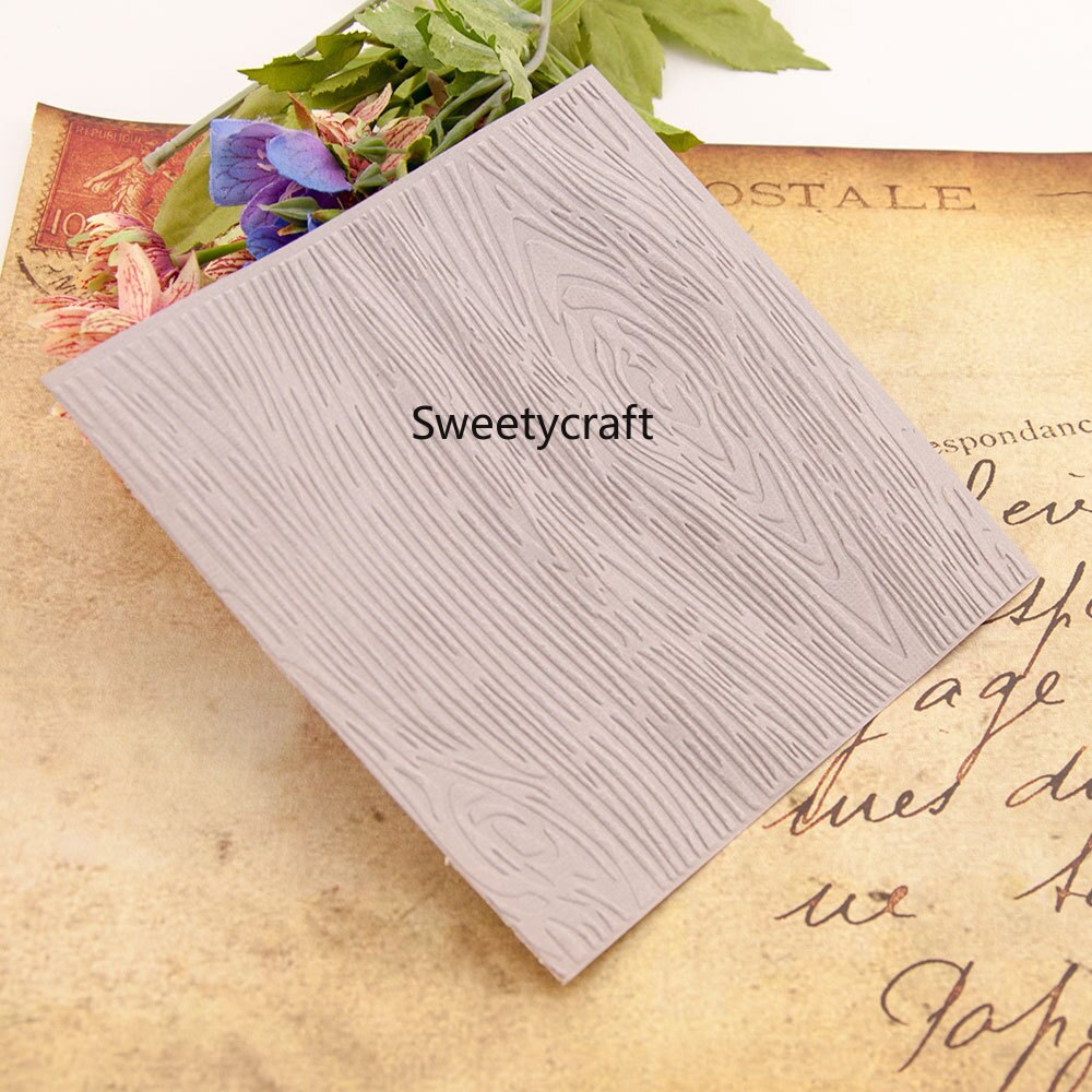 Dossier de gaufrage de En Bois Texturé Scrapbooking Plastique Embosseuse Dossiers Carte Faisant Des Fournitures Album De Mariage Papier Artisanat Décor