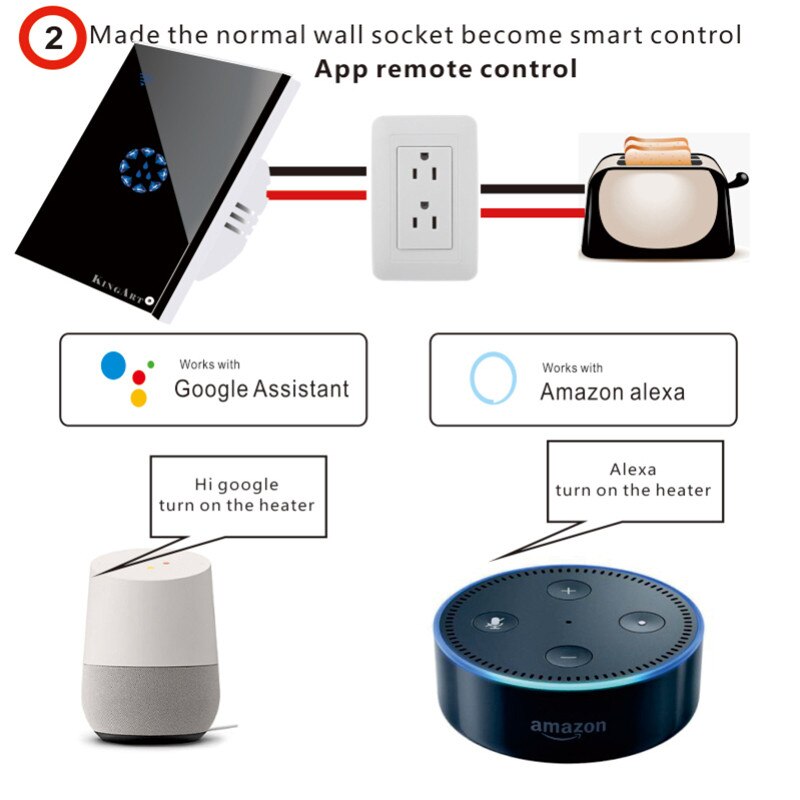 20A High Power Wifi Smart Touch Boiler Schakelaar Compatibel Met Ios/Android/Tu Ya Smart App Water heater Wifi Schakelaar