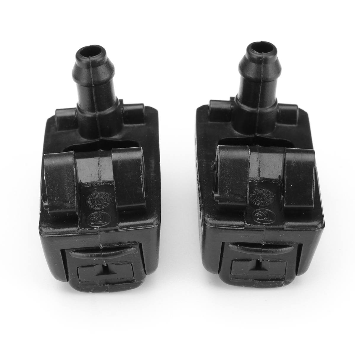 2pc Black Car Front Windshield Washer Nozzle Spray Jet Windscreen Glass Nozzle For Skoda Octavia