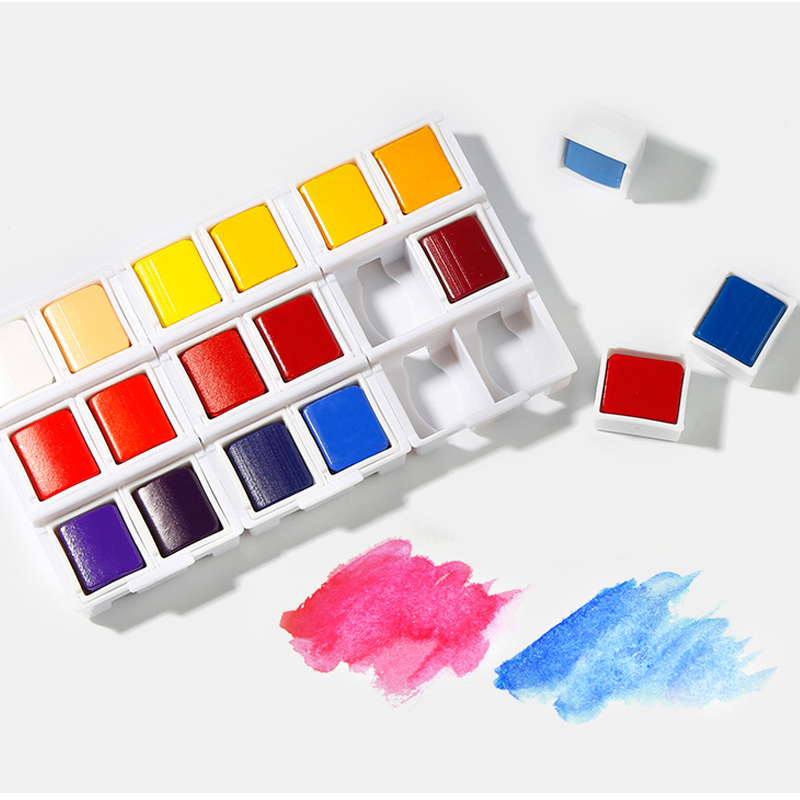 Juego de acuarelas de colores sólidos, Set Superior de 12/18/24/30/36/40/48 colores, para artistas, dibujo, pintura, pigmento de acuarela, suministros de arte