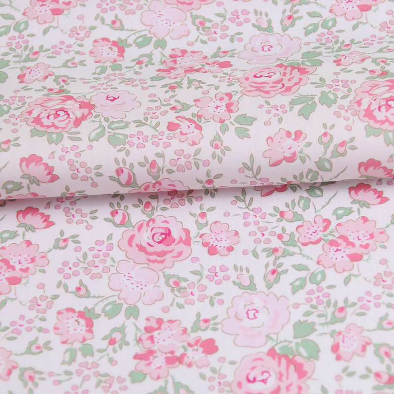 felicite pink color small flowers print liberty fabric floral London Liberty tana lawn cotton custom fabric for DIY handmade