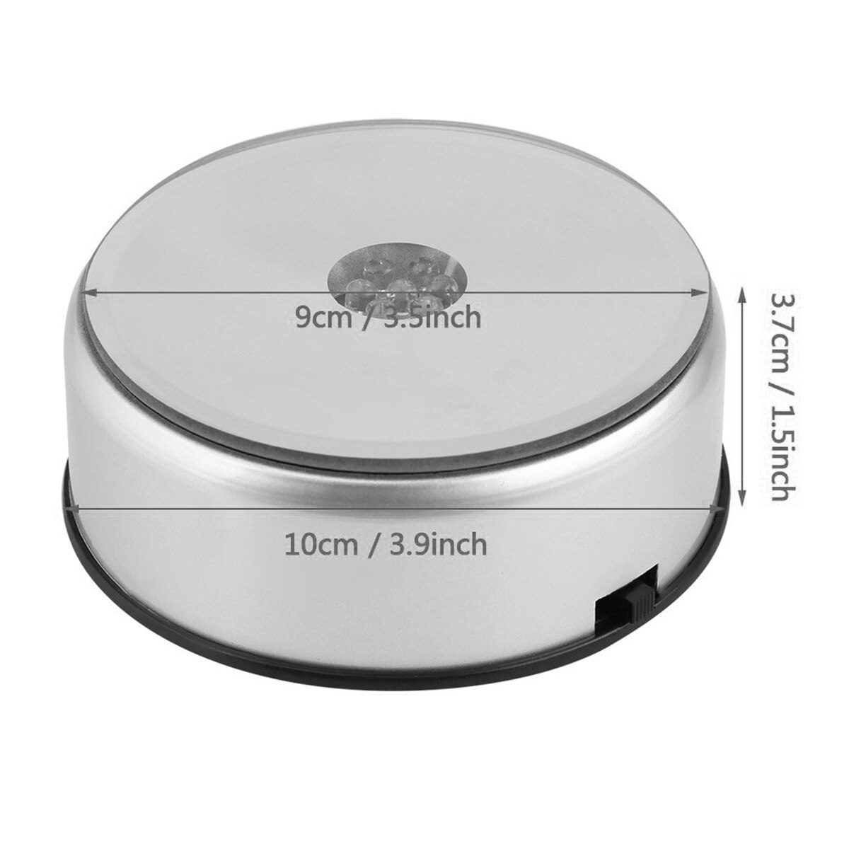 7-LED Colorful Rotating Electric Light Stand Base Crystal Round Display Base Stand