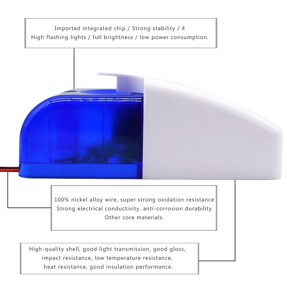 Sirena de luz LED estroboscópica con Flash GSM 12V o 24V, sistema de alarma antirrobo de seguridad para el hogar, PSTN, GSM