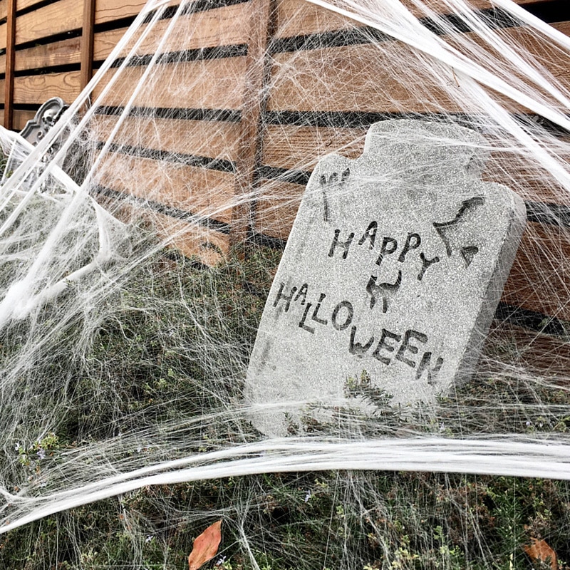 Halloween Scary Party Stretchy Spider Web Spider Haunted House Bar Props for Halloween Party Scene Props Decoration Supplies
