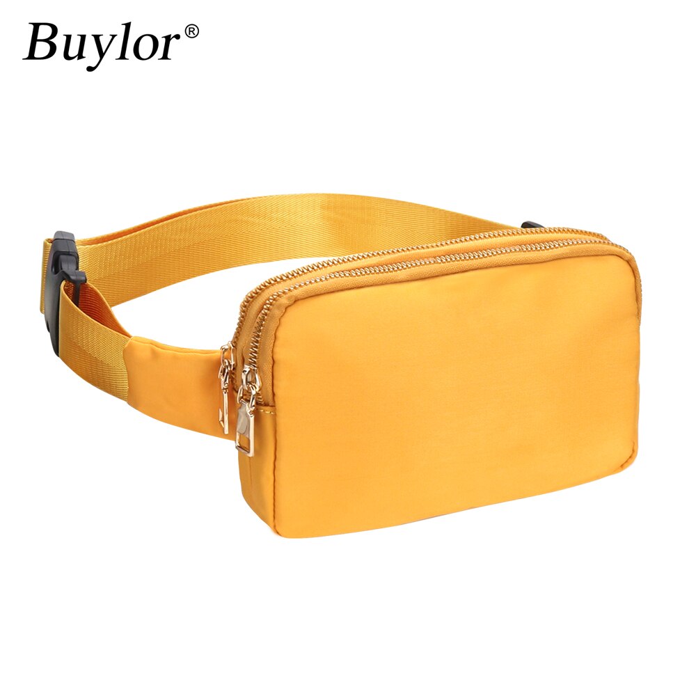 Buylor Frauen Taille Pack Weiblichen Gürtel Tasche Telefon Beutel Taschen Mädchen Polyester Wasserdicht fanny Pack Brust Packungen: Gelb