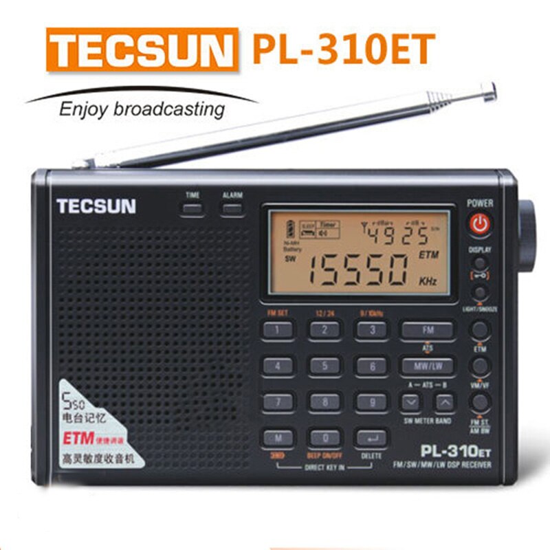 TECSUN PL-310ET FM AM MW SW LW DSP Ontvanger WERELDONTVANGER Kortegolf RADIO Digitale Demodulatie Stereo Radio Receiver